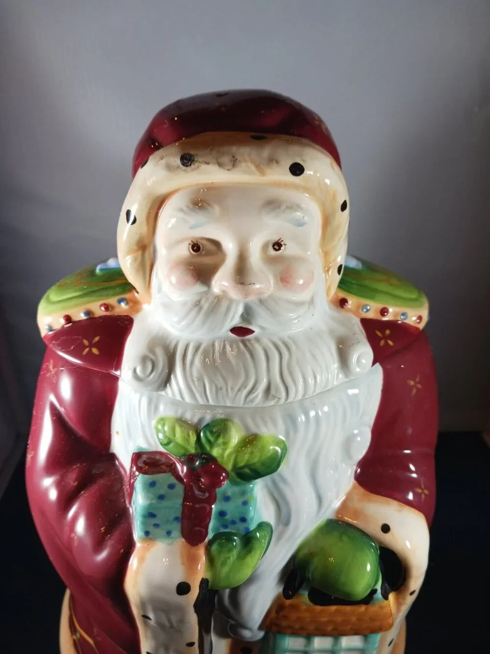 Vintage Cookie Jar Santa Claus With Lantern 12 Inches Tall